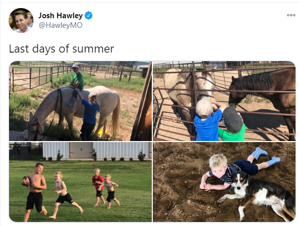 Needing to convince rural Missourians of his credibility as a working man from a farming family, Hawley dropped images of his in-laws' ranch in New Mexico--knowing full well that many would assume he was in Missouri--and allowing them to believe the lie that benefited him.32/