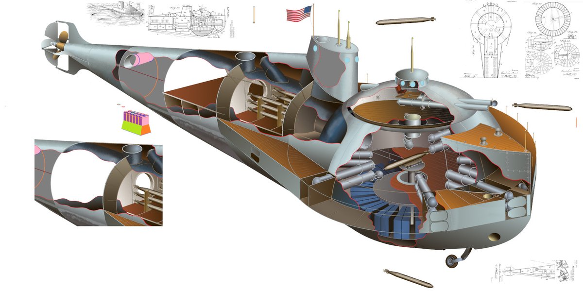 The design has an incredible all-round torpedo tube arrangement.