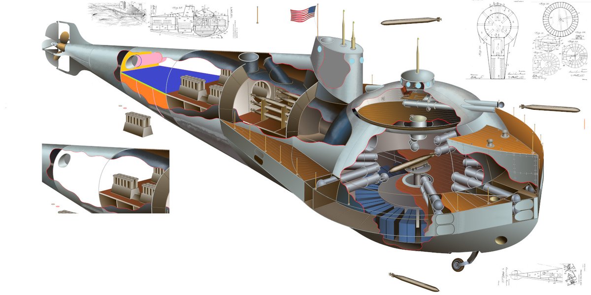 The design has an incredible all-round torpedo tube arrangement.