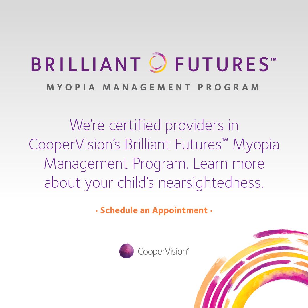 MiSight is a daily disposable soft contact lens that is FDA approved to slow the rate of myopia progression. Dr. Dwight is certified in providing this service. Ask us how this can benefit your nearsighted child. #brilliantfutures #MiSight #myopiacontrol