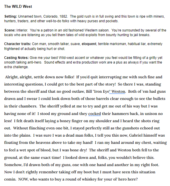 VocalistCarl's tweet photo. Back on track with #VOflexsaturday #VoicePractice #VApractice #VOPractice #SaturdaySnippet!  Get some #Voiceacting in this weekend; heck, let's make weekly practice a new years resolution why don't we?  Get your wild west on and take on the role of this con man storyteller.  Go! https://t.co/vRmW7YNQjk