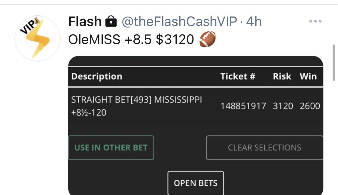 theFlashCash's tweet photo. 💰💰 OleMISS +8.5 #Cash it!! 💰💰

This one was personal for VIP!! 

IU 7-0 ATS almost catching double digits with a backup qb.. we played a fade+ regression as well better offense &amp; coach.

Easy decision here as we grind back our Clemson $

🎄 25-17 last 42 total plays 🎄 https://t.co/127RGnhfkw