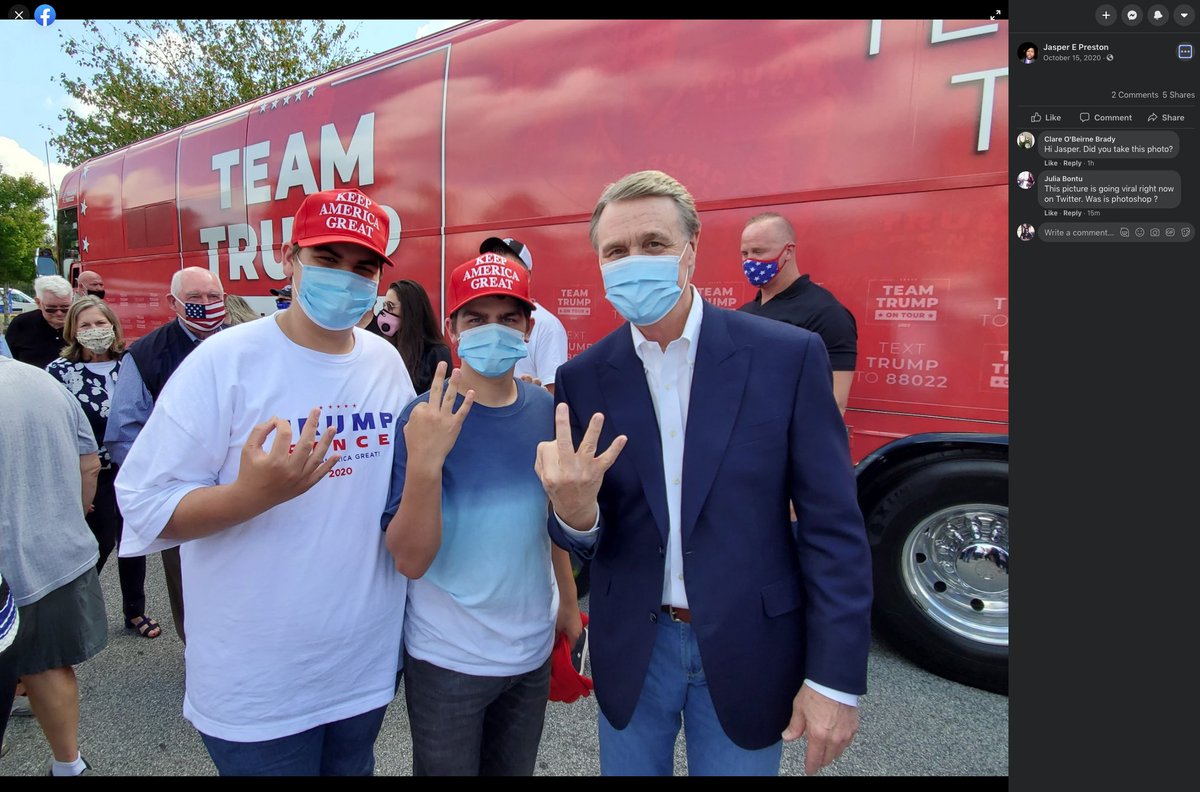 Turns out the David Perdue "White Power" gesture pic originated from a GOP staffer/activist's FB page.

It's real!

Has <a href="/sendavidperdue/">David Perdue</a> been questioned?
