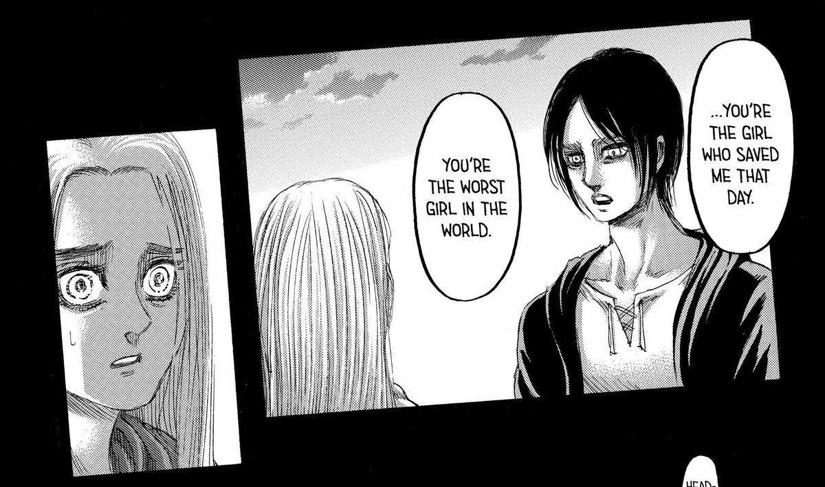 I think Historia understands Eren, a lot, due to how both characters feel the burden of their fates, Historia being royal blood & Eren being the primary weapon with his powers against the enemies of Paradis and both of them sharing similar thoughts on humanity