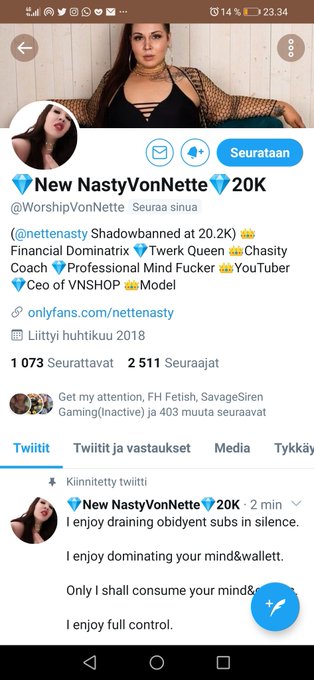 My new main account..... @WorshipVonNette https://t.co/rshC7ozRwi<a class="tags" target="_blank" title="On Twitter" href="/?out=eyJ0eXAiOiJKV1QiLCJhbGciOiJIUzUxMiJ9.eyJpYXQiOjE3MjI0OTAyMzAsImlzcyI6InR3cG9ybnN0YXJzLmNvbSIsIm5iZiI6MTcyMjQ5MDIzMCwiZXhwIjoxNzU0MDI2MjMwLCJyZWRpcmVjdF91cmwiOiJodHRwczovL3R3aXR0ZXIuY29tL1dvcnNoaXBWb25OZXR0ZSJ9.G7nEwLNfmfr7ReV3Q9DMZsGBbj7pHoNCMwL4w8iMaVfzW6OHfSSHFXN3sLwgLt-P7dNhgAIybyoNA49FkmmCaQ">@WorshipVonNette</a><a href="/tag/findom"class="tags"><span>#findom</span></a>