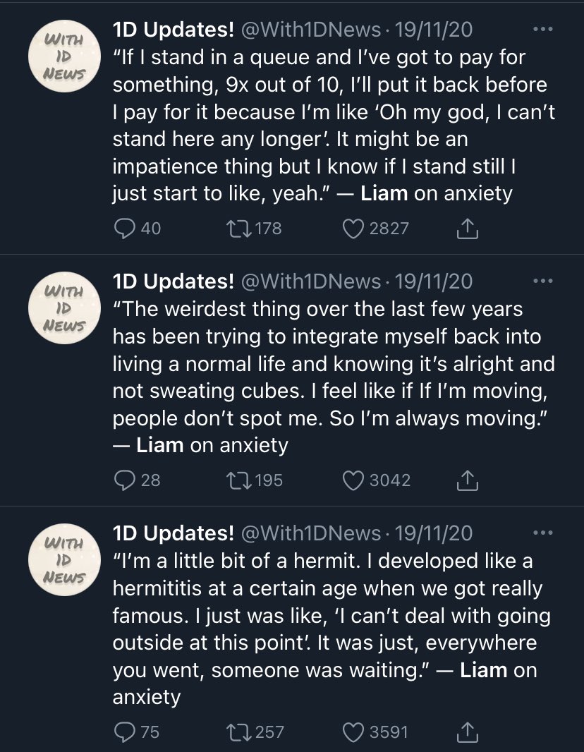 anxiety and agorafobia  https://www.google.es/amp/s/www.independent.co.uk/life-style/health-and-families/liam-payne-anxiety-agoraphobia-mental-health-interview-cheryl-bear-a8937716.html%3famp(pics are from the podcast)