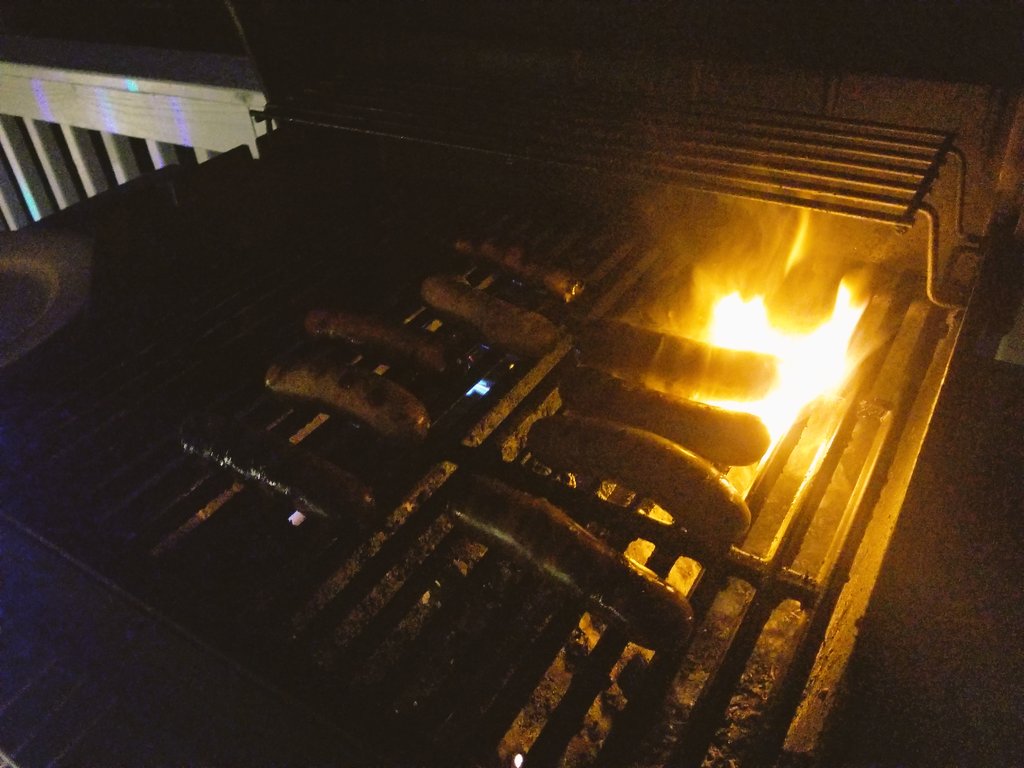 TheStoryShorey's tweet photo. Grilling up three types of sausage tonight to get @GrillNewEngland 2021 started off right. #grillallyear #grillingRI https://t.co/qPM4gUG8yR