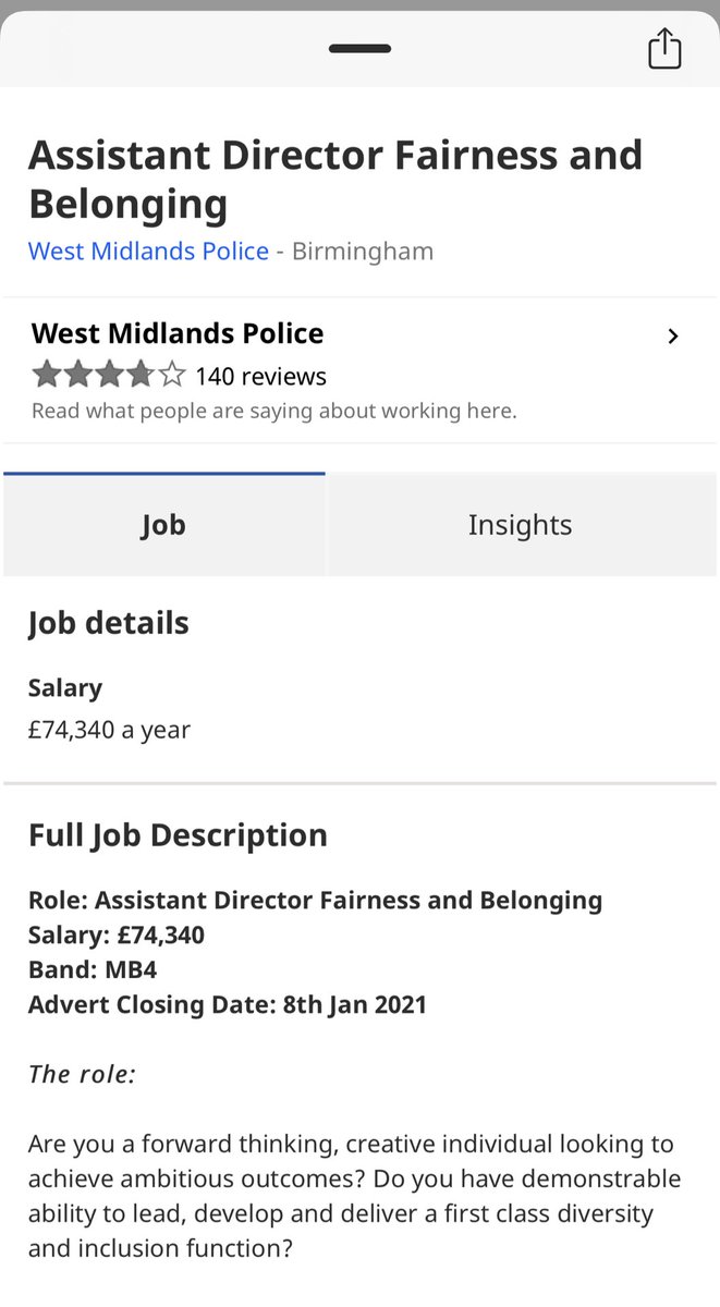 BillEtheridgeuk's tweet photo. £74k from West Mids police to be assistant director of fairness and belonging ! Don’t ever say budgets are tight ! ⁦@ExpressandStar⁩ https://t.co/9N7Vb0LVo3