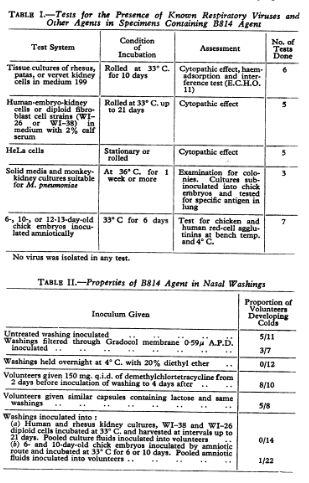 Mid-sixties: HCoV-229E and HCoV-OC43 were identified. 1. Hamre et al. (1966)2. McIntosh et al. (1967)3. Tyrrell et al. (1965).Image: Tyrrell et al. (1965).