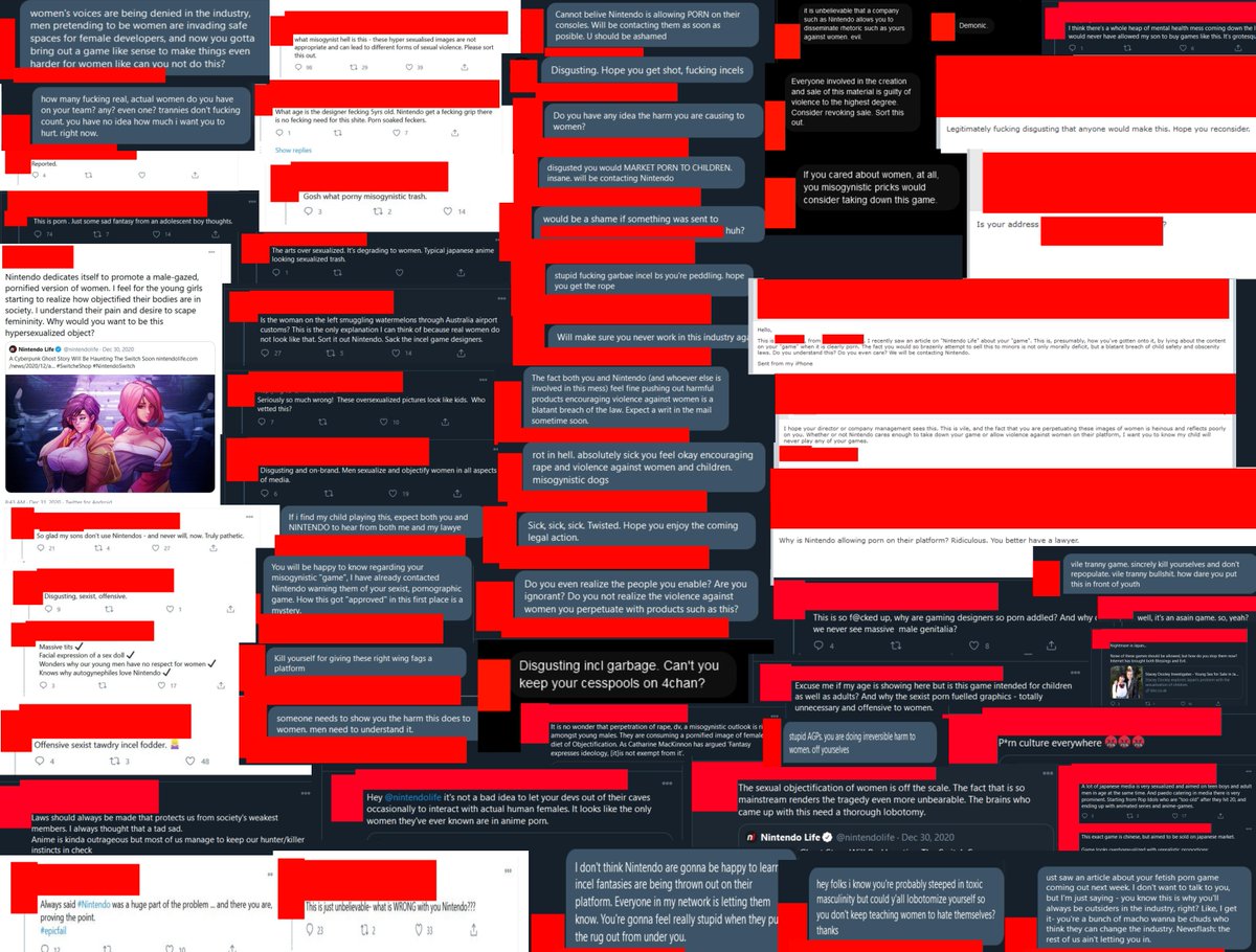 We originally did not want to make this post, as to not accidentally incite a search for these posters and cause further fights. However, as there are now industry-adjacent people slandering/gaslighting us as liars, we've compiled a sampling from twitter, FB, and email. (1/5)