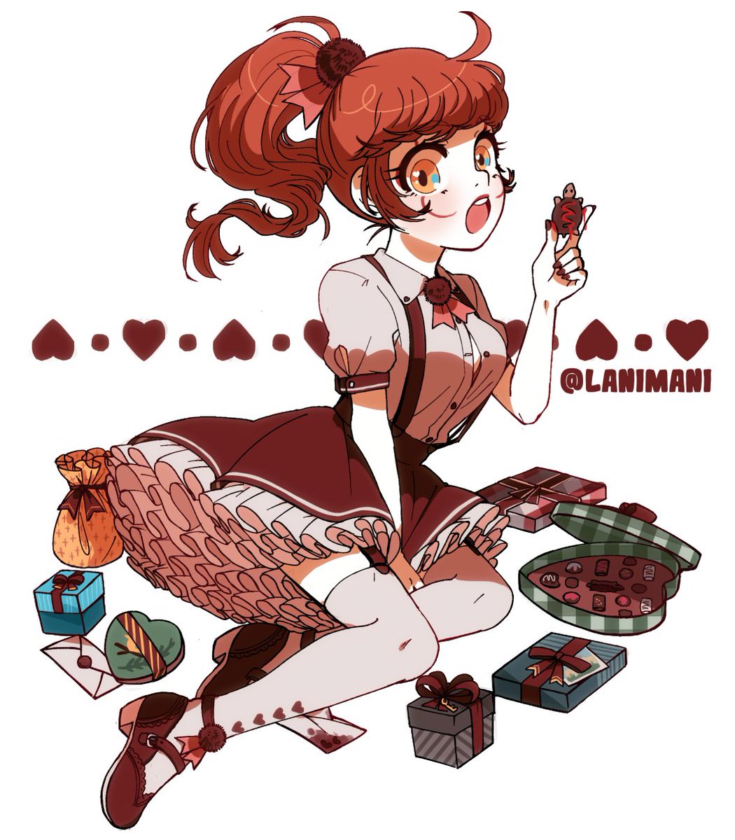 lanimani's tweet image. my full illust for the pennywife 2021 calendar! i did a valentines theme for february 😚💖