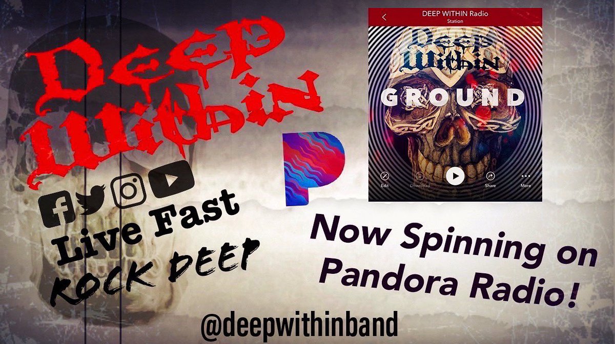 DEEPWITHINBAND's tweet photo. It’s official DEEP WITHIN is now Spinning hardcore on Pandora! Add us to your playlist and give a thumbs up, let’s Do This! @DEEPWITHINBAND @pandoramusic #deepwithinband #NewMusic #emergingartist #rockandroll #heavymetal #MetalMusic #Inspiration #motivation #perseverance https://t.co/3Yqvt8wsPU