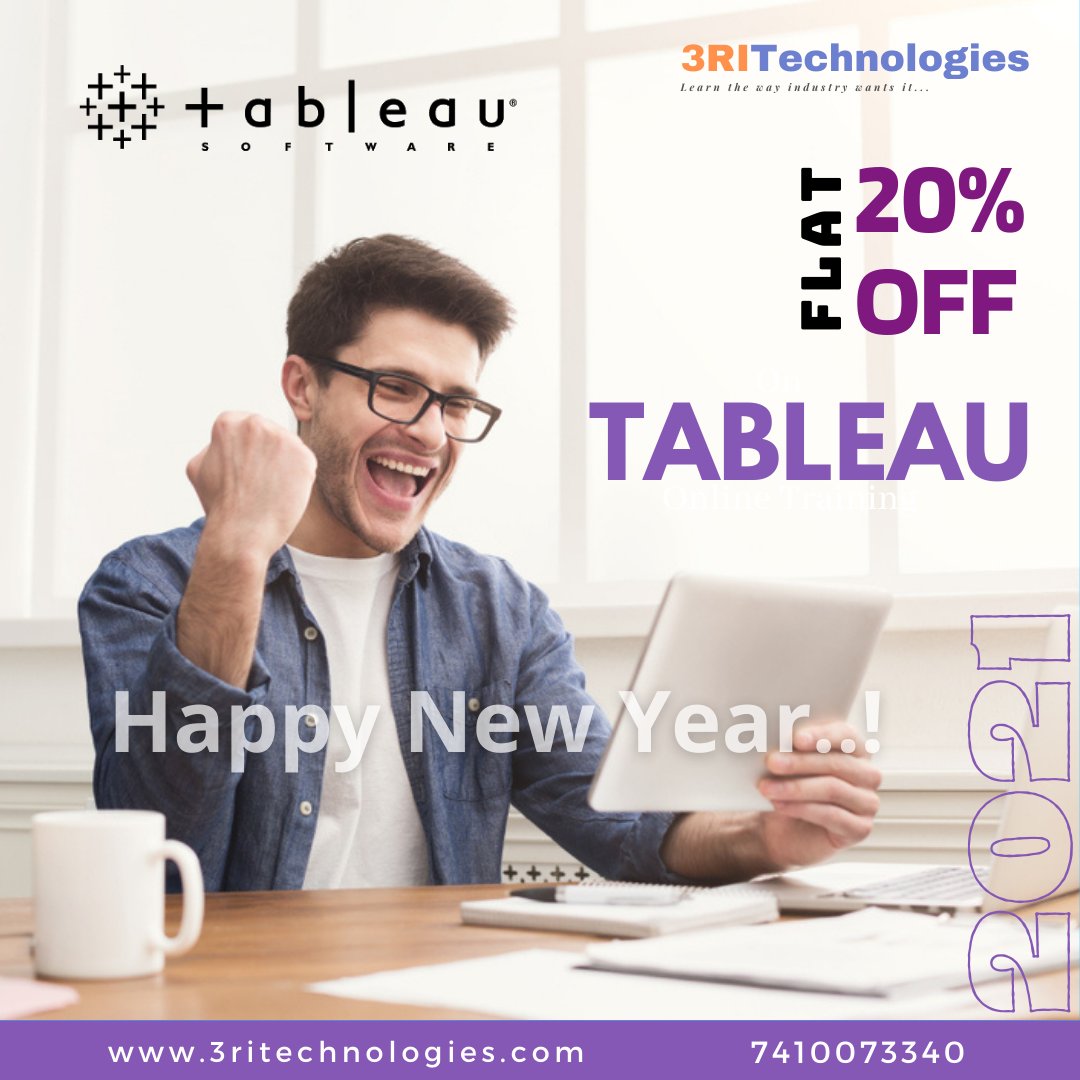 3RITechnologies's tweet image. GET 20% OFF
Join the top ISO certified company providing online LIVE training in #Tableau
Master Tableau Dashboard &amp;amp; Data Visualization.
Work on Real Examples from Business Domain.
Visit zcu.io/c8uu
Call 7410073340 
#analytics #dataanalyticsjob #BusinessAnalytics