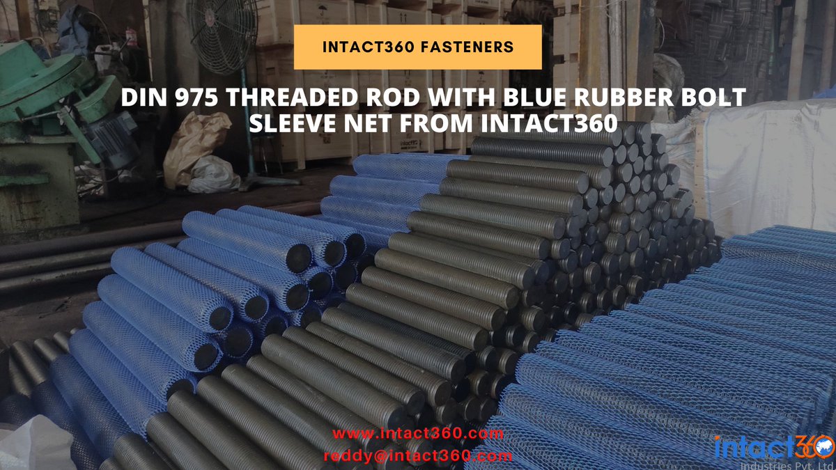 intact360's tweet photo. DIN 975 Threaded Rod with Blue Rubber Bolt Sleeve Net From Intact360 Fasteners
#intact360 #fasteners #threadedrods #din975 #manufacturers https://t.co/Lw6EZtntqw