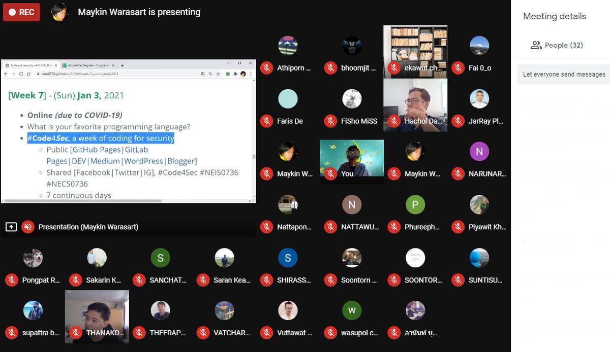 maeklong's tweet image. It&apos;s time for #Code4Sec Week.
#NEIS0736 #NECS0736 #SoftwareSecurity