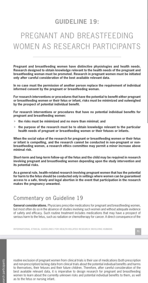 CIOMS international research ethics guidance - guideline 19  https://cioms.ch/wp-content/uploads/2017/01/WEB-CIOMS-EthicalGuidelines.pdf