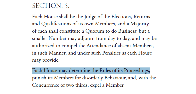 And so while the ECA has the authority of a statute as to everyone else, its provisions establishing the rules of the joint session (and the rules of the House & Senate when they meet separately to resolve objections) are but rules & so may be changed like any other rules.4/