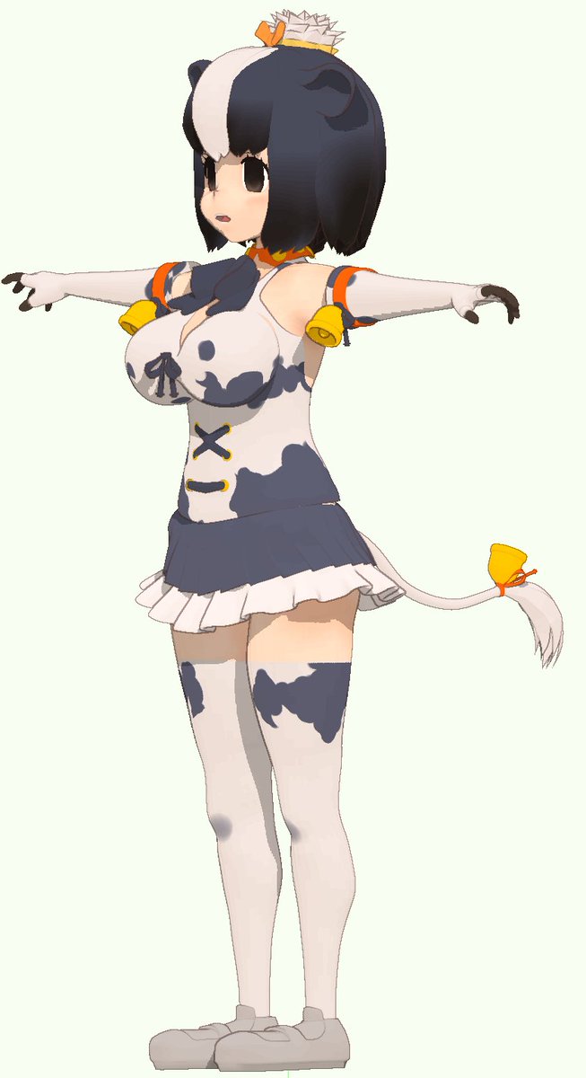 ホルスタインさんの大体の形がとれたけど
なつき度アップの際に大き目の画面でみたら
けもの耳ギザギザだったんで後で手直し

ZブラシでのUV展開どうしたもんか
もうちょい調べねば

#けものフレンズ 