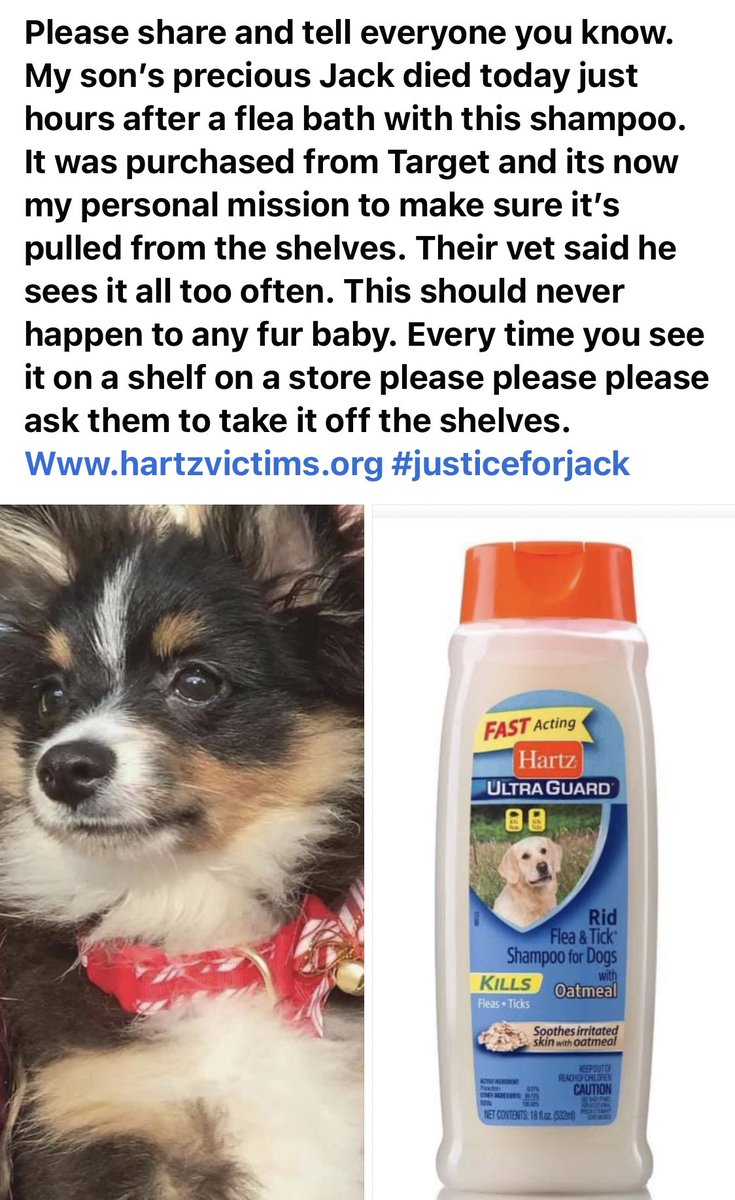 hartz dog shampoo causing seizures