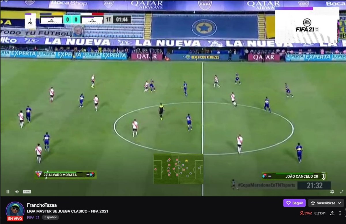 JeffoConDobleF's tweet image. Me encanta como se la rebuscan para poder pasar el partido por Twitch y los modifican para que parezca uno del FIFA jahsjahs 200 iq