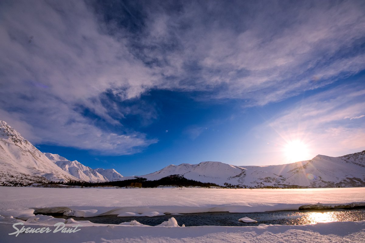 February 23 - Paxson, AK. Taking a random mountain pass on the highway heading south from Delta Junction would eventually block out path back to Fairbanks as a surprise blizzard hit, but when it was clear it was incredible.  @ScienceOutThere