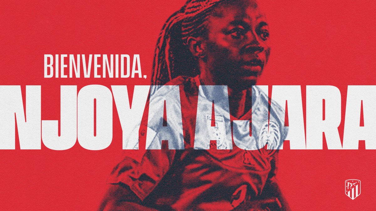 AtletiFemenino's tweet photo. 📝 | FICHAJE 

🔴⚪ @AjaraNjoya ya es rojiblanca 🔴⚪ 

🇨🇲 La internacional camerunesa llega para reforzar el ataque. 

🏧 ¡Bienvenida a tu nueva casa! 😍 

👉  https://t.co/jvfW7WnOld

🔴⚪ #AúpaAtleti | #BienvenidaNjoyaAjara https://t.co/cd5UAKOaVT