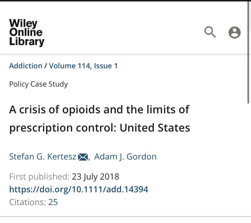 2/This is the overall policy review of how we got here and how we mis-allocated the response (with  @AJ_Gordon) , and why policy winds up (inevitably) being less than rational in the real world  @AddictionJrnl  https://onlinelibrary.wiley.com/doi/abs/10.1111/add.14394