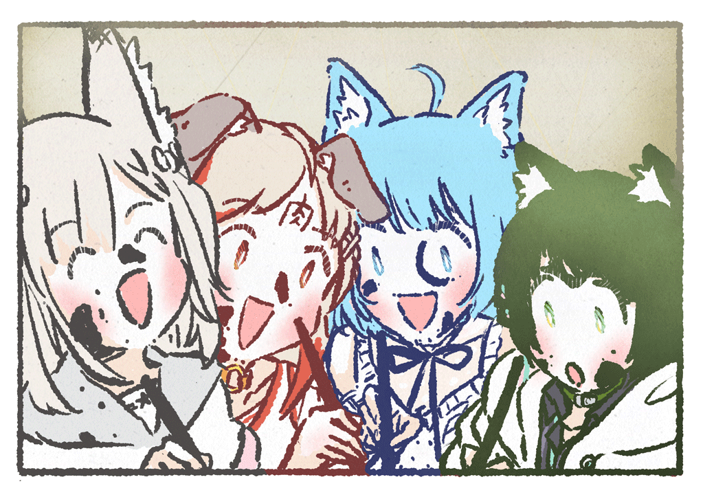 #いぬ科でお正月
#羽柴手配絵 #いちかあるばむ #あとるい絵 #みみ描き 