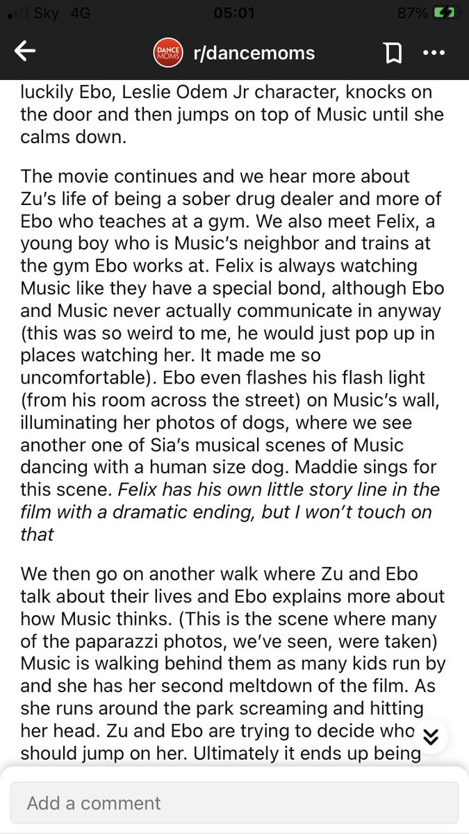 For anyone planning on watching Sia’s new movie “Music” that’s got Maddie Ziegler - a neurotypical dancer - playing an autistic girl... Don’t. Attached in this thread is a review from someone who has seen the movie and yep, it’s just as awful as we thought.(Part 1)