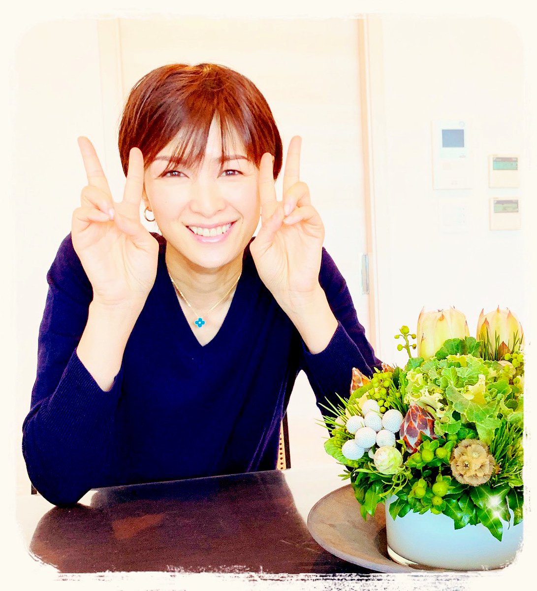 吉瀬美智子 カメラマンは娘達 今回は次女の写真をチョイス 21年初の吉瀬美智子でございます 笑