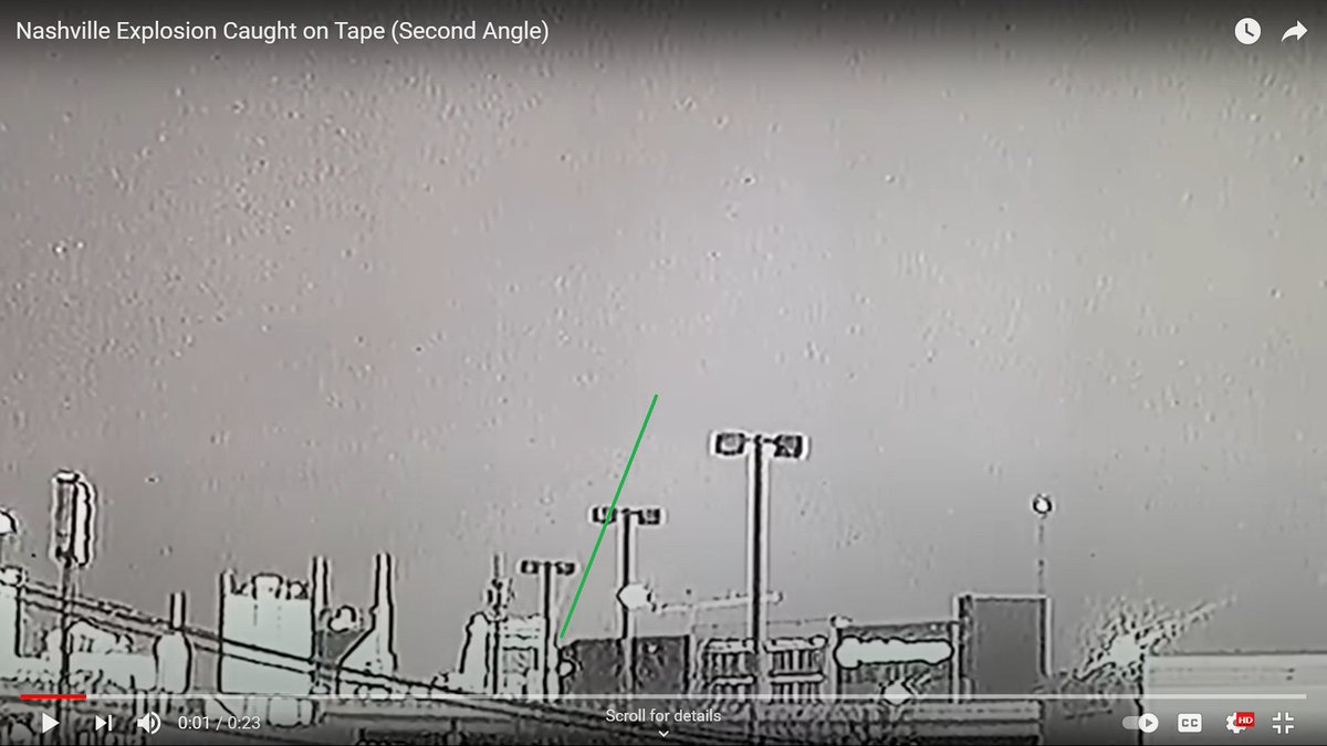 Black & white surveillance video from unknown source showed a "chemtrail."NOT A MISSILEThis is condensed vapor from an invisible high-powered *MASER.* It follows beam painting a target on ground = DRONE.Nashville temp at 6 a.m. was 19 deg F.