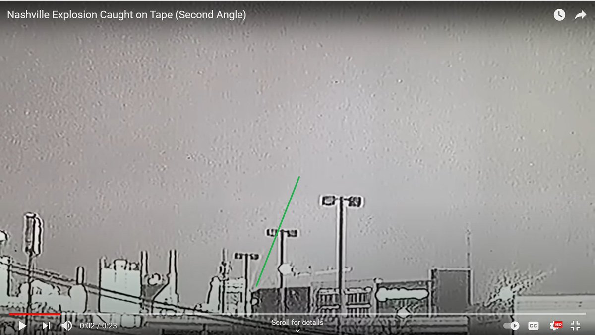 Black & white surveillance video from unknown source showed a "chemtrail."NOT A MISSILEThis is condensed vapor from an invisible high-powered *MASER.* It follows beam painting a target on ground = DRONE.Nashville temp at 6 a.m. was 19 deg F.
