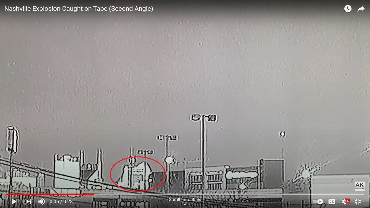 Black & white surveillance video from unknown source showed a "chemtrail."NOT A MISSILEThis is condensed vapor from an invisible high-powered *MASER.* It follows beam painting a target on ground = DRONE.Nashville temp at 6 a.m. was 19 deg F.