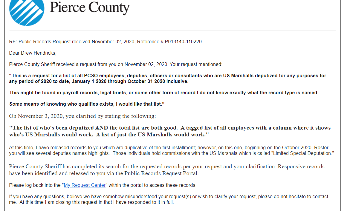 And we know Federal Deputies make some of these missions for their area while normally being local employees.