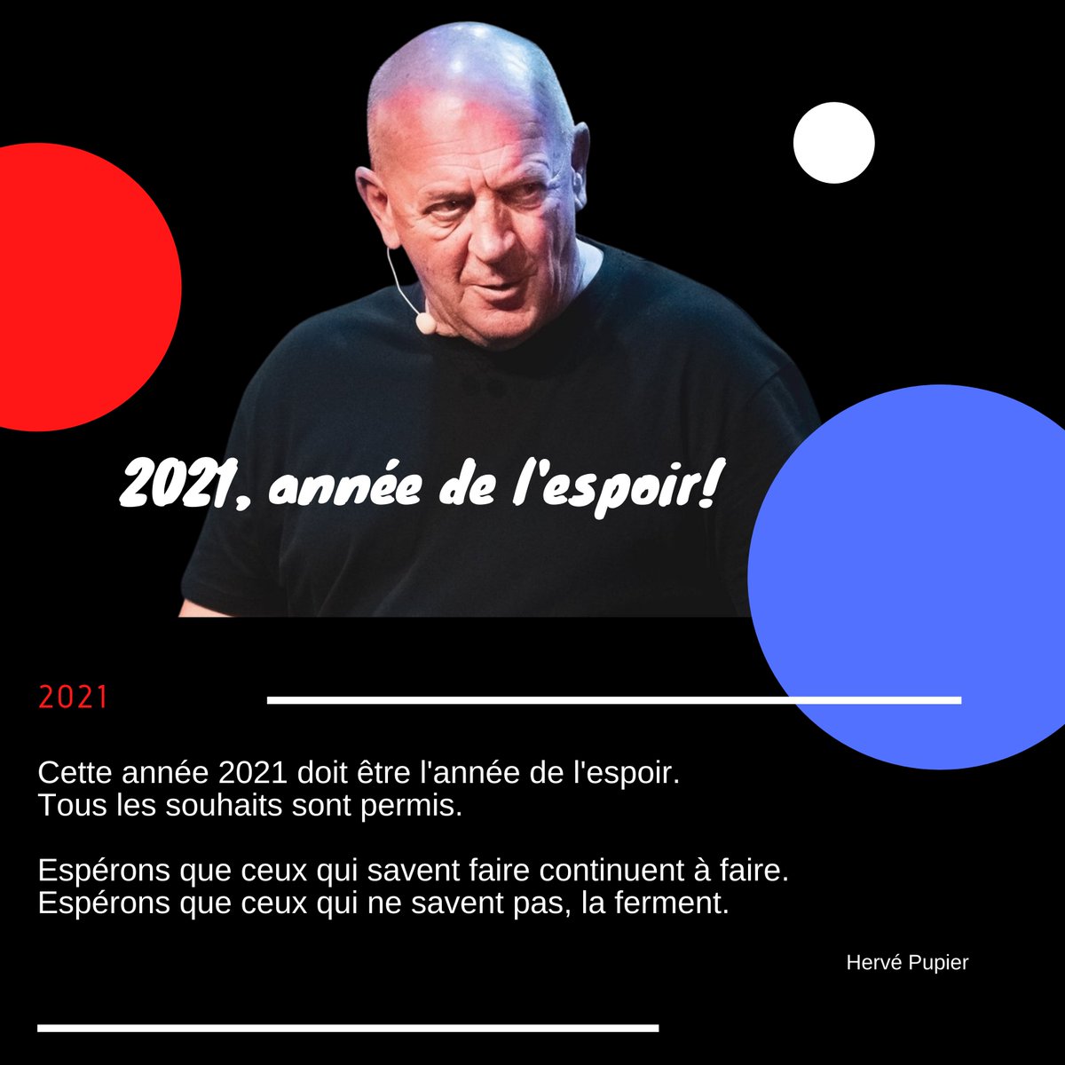 hervepupier's tweet photo. 2021, L'année de l'espoir .
Amicalement. Hervé Pupier https://t.co/37u1iQVziJ