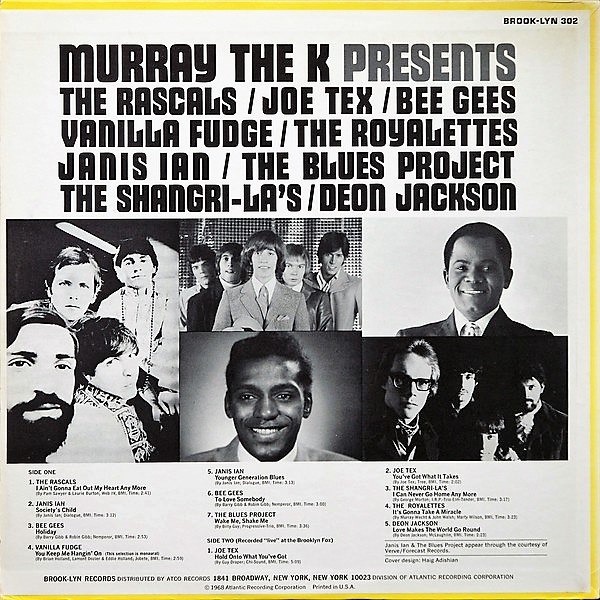 'Murray the K Presents' featuring the Bee Gees, Vanilla Fudge and a delightfully diverse musical cross-section of 1968. 

#BeeGees #TheBeeGees #VanillaFudge #TheRascals #JoeTex #TheRoyalettes #JanisIan #TheBluesProject #TheShangriLas #DeonJackson #MurraytheK