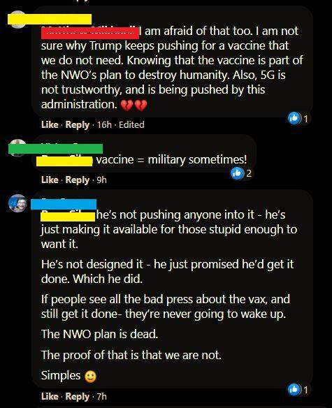“Anti-vaxxers claim Covid vaccine is part of New World Order plan to destroy humanity with 5G” via u/bishslap #vaxxhappened #antivax #antivaxx