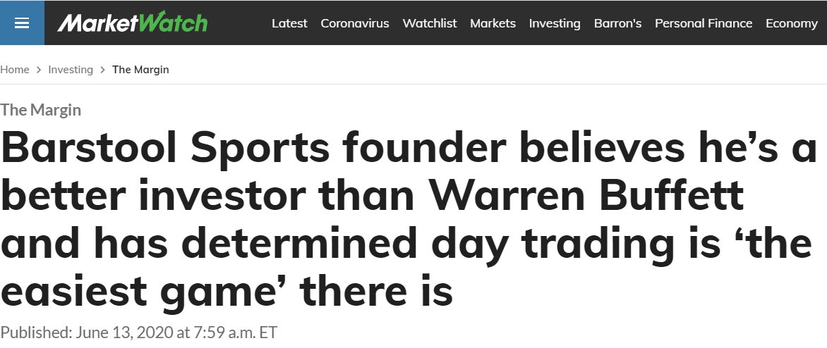 Barstool sports founder best investor Warren Buffett