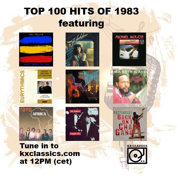 KXclassics's tweet image. What a great year for music 1983 was. Bet you still remember a lot of songs. Tune in for the Top 100 best songs of 1983 in the years end chart, 12PM (cet) on kxclassics.com
#Police #Eurythmics #EltonJohn #DavidBowie #MarvinGaye #Toto #DuranDuran #JoeJackson #Prince