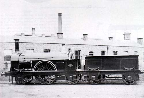 And here is a 2-2-2 by the same builder from 1856. These engines would serve the North British Railway until as late as 1912. (Pic - Beyer, Peacock site  http://www.beyerpeacock.co.uk/Railways%20of%20dis/Edinburgh%20%26%20Glasgow/Edinburgh%20%26%20Glasgow%20Railway.html)