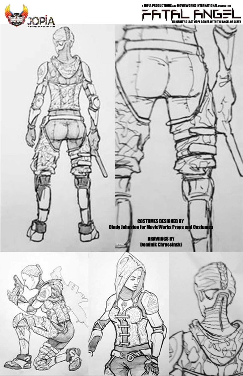 Costumes for Fatal Angel. Produced by JOPIA Creative/Productions and Movieworks.

They’re designed by Cindy Johnson from Movieworks Props and Costumes department. The final drawings are created by our talented Dom and being made by Cindy.

#Movieworks #Props #FatalAngel