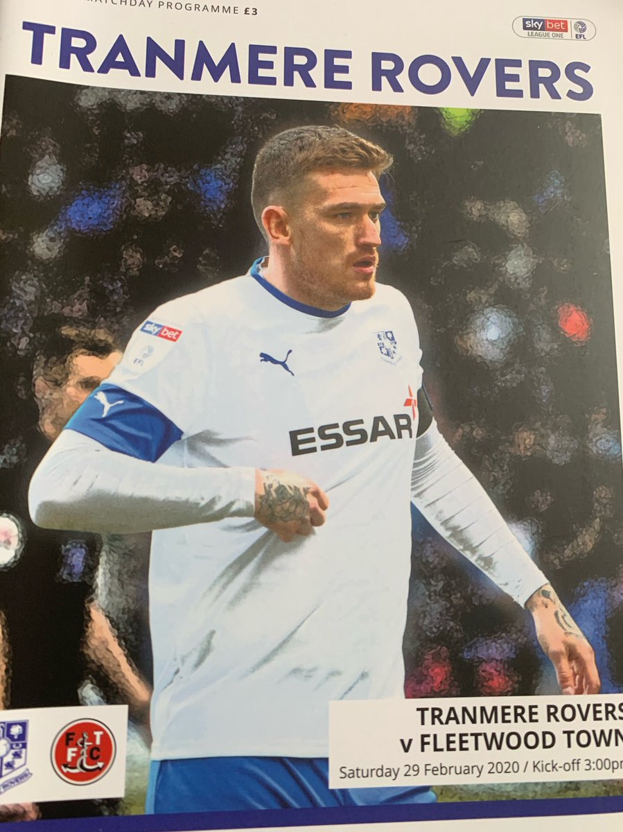 A Theme: Programme covers from TRFC games never played or postponed due to COVID-19. 2019/20: League One.  #TRFC v Fleetwood Town Sat 29th Feb 2020. Original Game Postponed due to weather. Rearranged game set for Tue 21st April 2020. 1/5