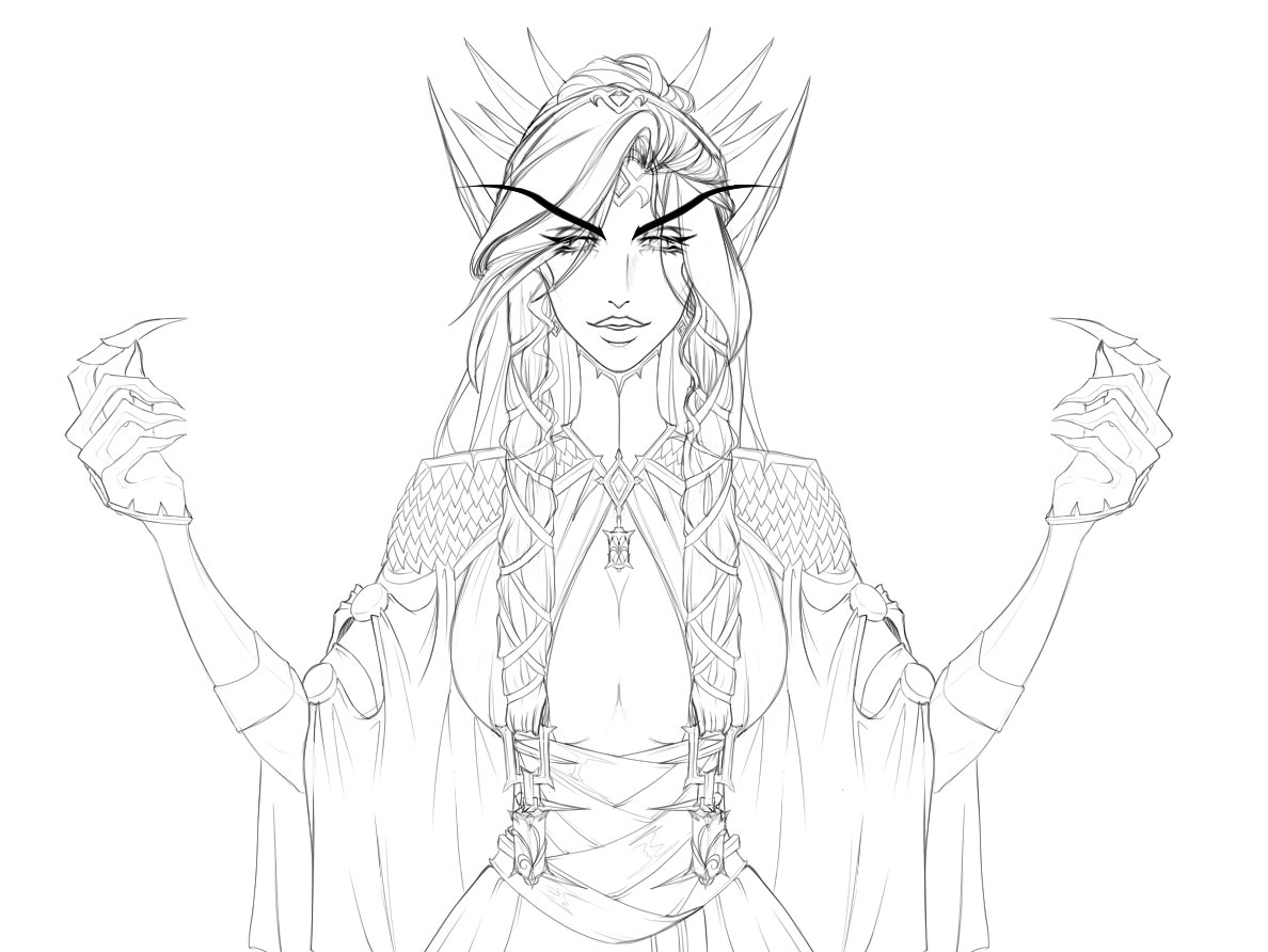 regalgorgon's tweet photo. The WIP. Still on the fence with the hair chain link and crystal. #wip #artistontwitter #regalgorgon https://t.co/QVD7n4hZTd