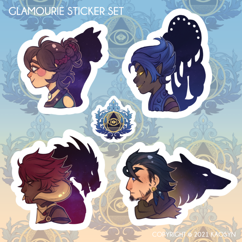 Last Patreon Reward in 2020 🎉🎉🎉I really like this simple and clean style for the characters. #Glamourie #Stickers #artist #fantasy #iPadPro