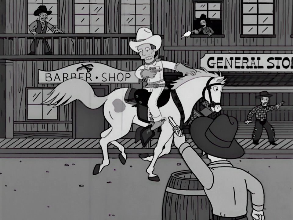 JWulen's tweet photo. Hilo de Películas resumidas con escenas de Los Simpson out of context:

1º- Érase Una Vez en Hollywood (2019, Quentin Tarantino) https://t.co/P0HluN51Yt