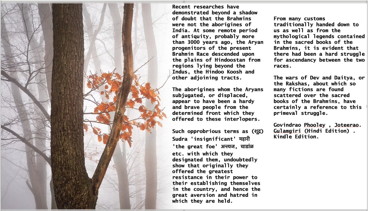 His best known works is collection of essays collected in book form called “Gulamgiri.” The essays are in old Marathi but translations into Hindi & English are available.I am going 2 give U 5 slides that extracted out the foreword that Phule wrote to his essays in Gulamgiri.