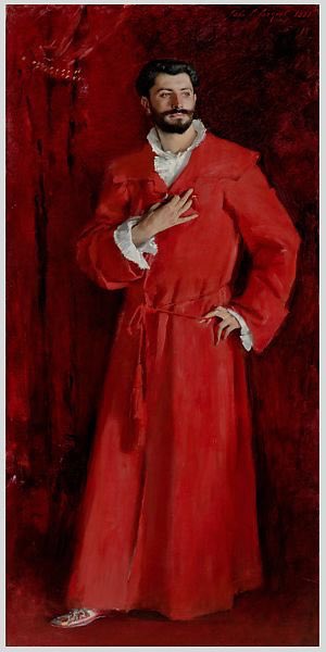 This is the portrait. With its lush red, velvet drapes & Pozzi robbed in red, ornate loungewear, it’s erm, subtle. (Also total  #HistoricalHottie).It was rumoured that Pozzi had been rustling Gautreau’s drapes for quite some time & this was how Sargent made her acquaintance