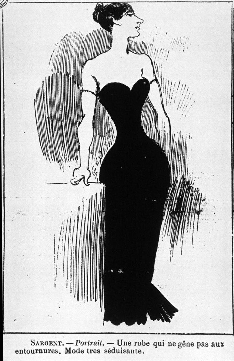 One French critic wrote that if one stood before the portrait during its exhibition in the Salon, one "would hear every curseword in the French language." This 1884 caricature by Albert Robida was titled “Le Salon Comique.”