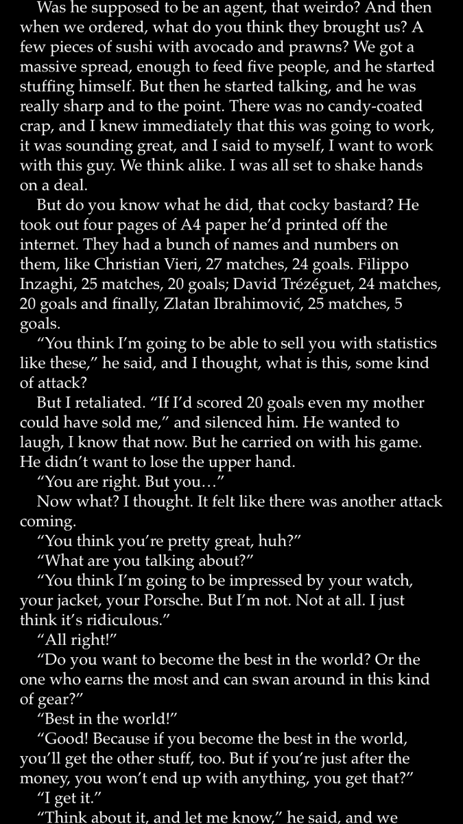 [3/5] These screenshots detail Zlatan's first interaction with Raiola before he eventually became his agent. Excuse the small font. Wanted to share the entire convo without taking a lot of screenshots.