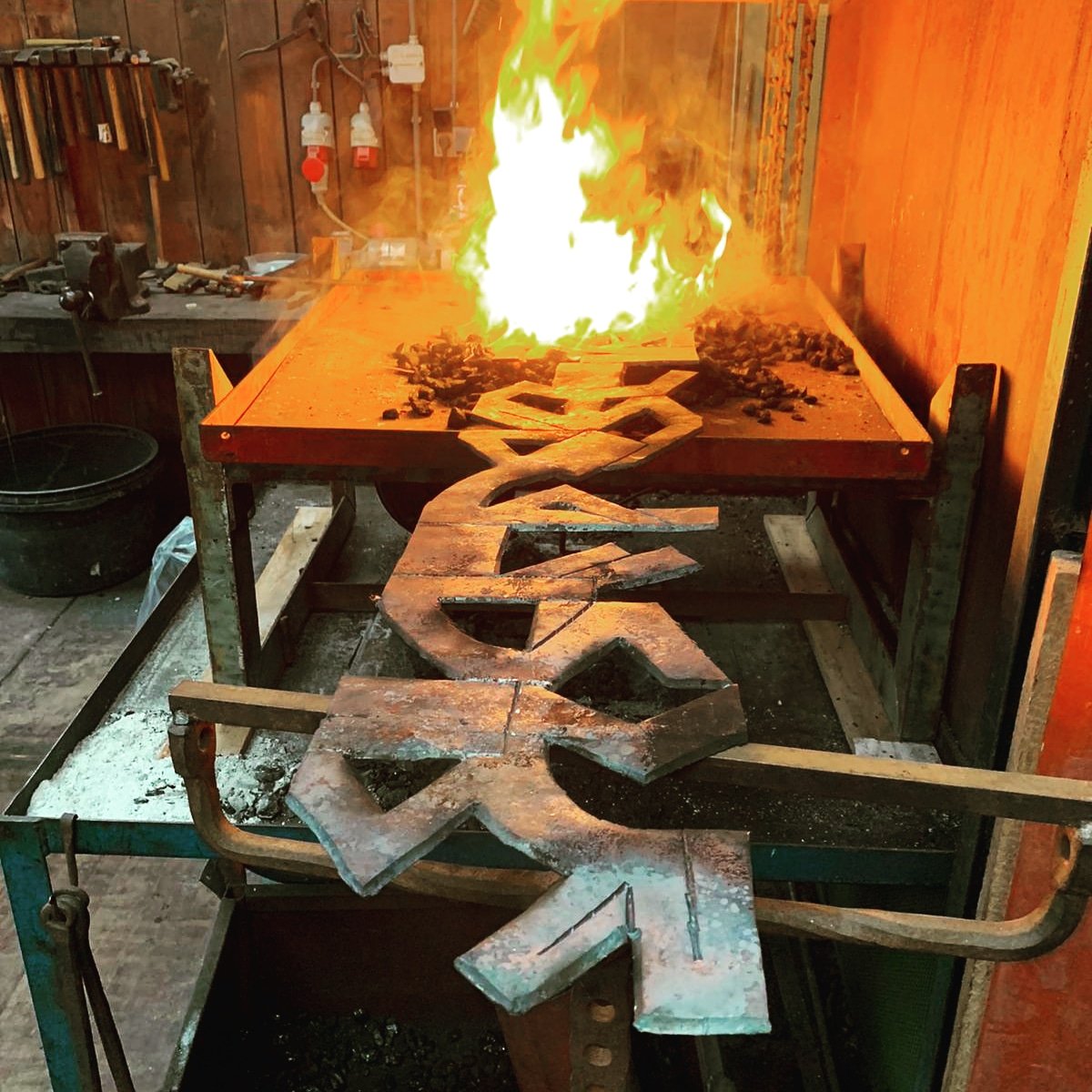 Only three days in and back at the #forge! Have a great 2021! #forged #metal #sculpture